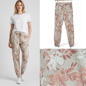 Zac & Rachel Floral Joggers XS Pull On Stretch Pants Spring Lounge